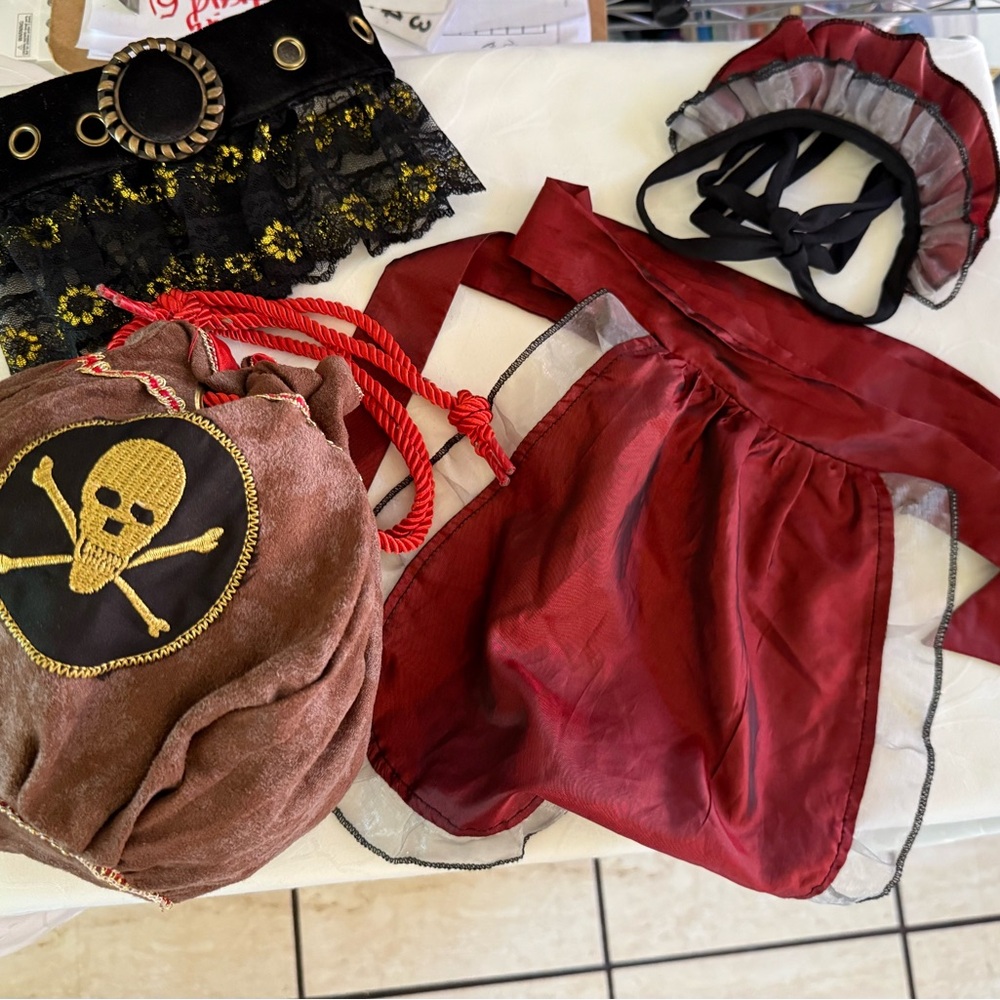 Pirate Costume Set with Skull Bag